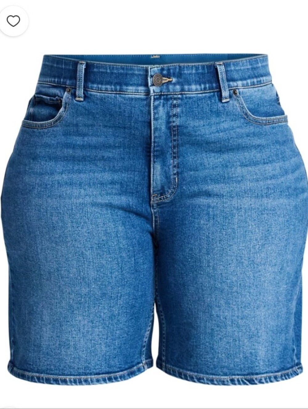 TERRA & SKY PLUS SIZE HIGH RISE BLUE DENIM BERMUDA SHORTS